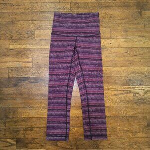 Pink Striped Lululemon Cropped Leggings